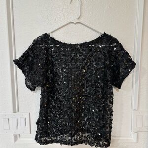 Black Sequin Women's Top